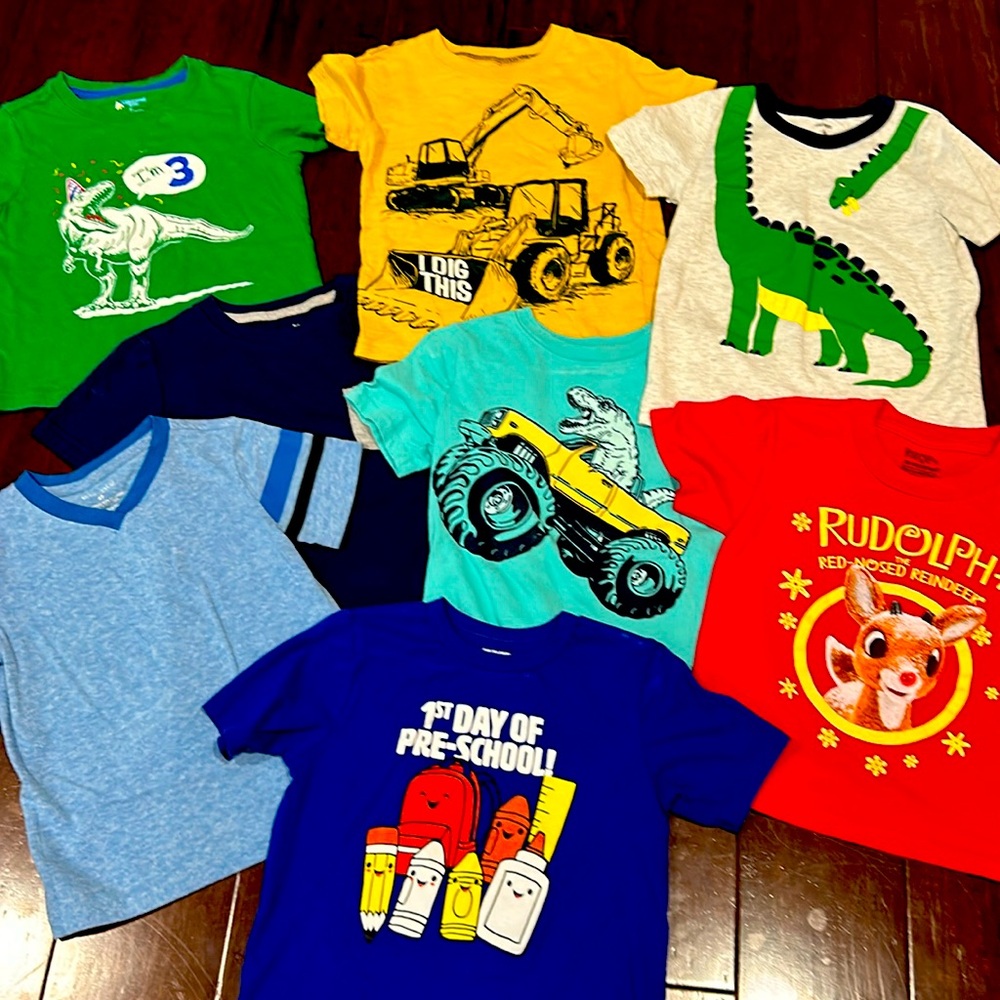 4T Boys Tshirt Bundle, First Day of School, 4t boys tshirt lot, Play Clothes